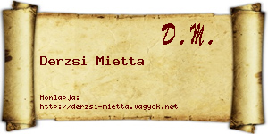 Derzsi Mietta névjegykártya